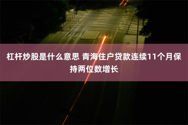 杠杆炒股是什么意思 青海住户贷款连续11个月保持两位数增长