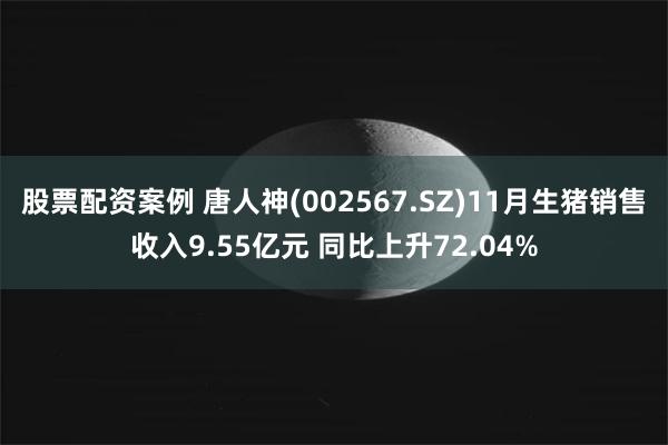 股票配资案例 唐人神(002567.SZ)11月生猪销售收入9.55亿元 同比上升72.04%